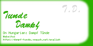 tunde dampf business card